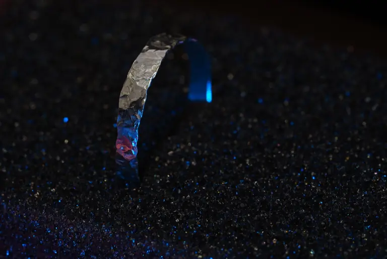 Handmade hammered sterling silver ring by PLAI